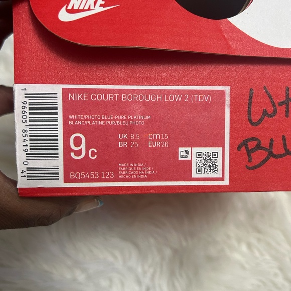 NIKE TODDLER SIZE 9 NIKE COURT BUROUGH LOW - Picture 2 of 8